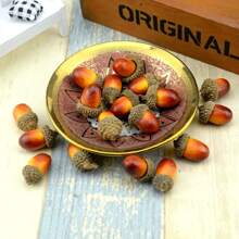 20pcs/50pcs/100pcs Artificial Mini Acorns, Fake Fruit Props Lifelike Oak Nut Plants Model Craft For Photography Props,Party Decoration,Autumn Decorations,Home Kitchen Table Decor, Thanksgiving Halloween Christmas Festival Decorative Ornaments ,Perfect For DIY Crafts, Home Decor, Party Favors,Party Favor Supplies