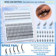 QUAFFLY Lashes 5 Styles Lash Clusters Kit, Volume/Mega/Full/Bottom Eyelash Clusters Extensions With Lash Bond And Seal, Remover,Wrist Strapand Lash Extension Tools For Beginners And Proficient, DIY At Home Easily - 黑色 - 查看 6