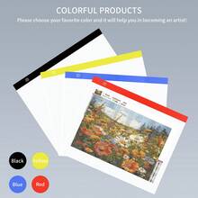 Elapoid 1 件用于钻石画的 LED 灯垫，超大艺术家描图灯箱复印台，超薄可调亮度手工艺品 DIY LED 描图灯垫，用于纹身绘画、流媒体、素描、动画、模板绘制、圣诞节万圣节礼物（尺寸：A2/A3/A4/A5；颜色：黑色/红色/蓝色/黄色） - 藍色 - 查看 5