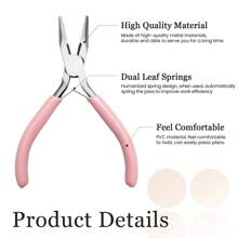 3pcs Jewelry Plier Set, Include Pointed Nose Plier, Round Nose Plier, Bent Nose Plier, Tweezer, Mini Comfortable Grip Craft Plier, Suitable For Wire Bending, Repair, Gripping Objects, Jewelry Making, DIY