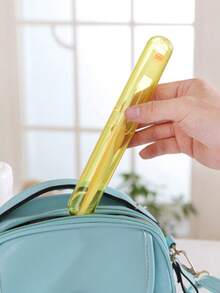 带盖牙刷盒，透明牙刷套，便携式牙膏收纳盒，旅行洗漱杯，露营、商务旅行、返校、居家旅行、度假、暑假必备