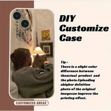 1 pieza de Funda de teléfono personalizada de TPU a prueba de golpes, color negro, apta para Apple 16/15/14/13/12/11 Plus Pro Max Pro, Galaxy, OPPO, Redmi, etc. Puede personalizarse como regalo para el Día de la Madre, Día del Padre, Acción de Gracias, cumpleaños para familiares/amigos/parejas