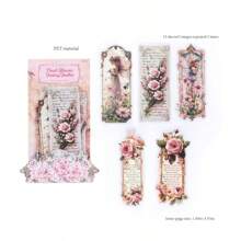 1 Pack 15 Pcs Vintage Style Flowers And Elves Theme Long Strip Stickers Personalized Journaling DIY Collage Card Material Handmade Hand Account Art Notebooks Office & School Supplies School Supplies, Back To School
