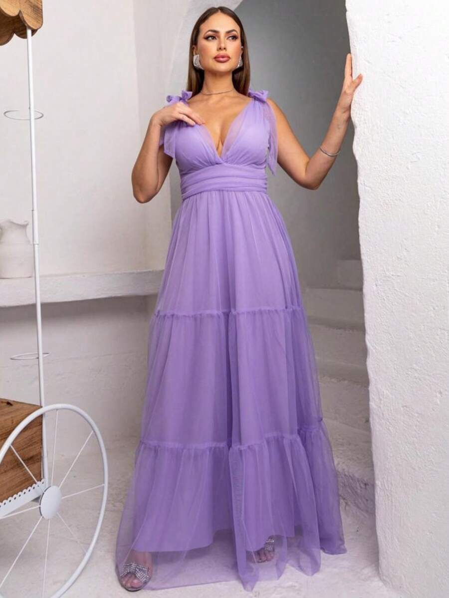 三種顏色的婚禮禮服 - 紫丁香色 - 查看 1