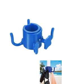 1 pieza Gancho para paraguas de playa para colgar toallas, bolsos, sombreros, Gancho de 4 esquinas para poste medio, Gancho de plástico para paraguas de jardín, Accesorio para carpa, Gancho para carpa