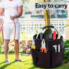 Faltbare 600D Oxford Tuchwerk-Organizer Tasche - Garten Aufbewahrungskorb mit 6 Fächern & großer Mitteltasche, platzsparendes Design mit Tragegriff, perfekt für Haus & Garten Nutzung - Grün/Schwarz, Garten Aufbewahrungslösung | Faltbares Design | Funktionales Design Werkzeugtasche mit 6 Fächern und großem Stauraum - Faltbares platzsparendes Design, multifunktional mit Griff. Geeignet für Gärtnerei