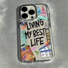 Slogan Cartoon New York City Pattern Soft Silicone Phone Case Compatible With IPhone 16, 16 Pro Max, 16 Plus, 16 Pro, 15 Pro Max, 15 Plus, 15 Pro, 14 Plus, 14 Pro Max, 14 Pro, 13 Pro Max, 13 Pro, 12 Pro, 12 Pro Max, 11 Pro Max, 11 Pro, 11, XS, Anti-Slip For 8 Plus/7 Plus