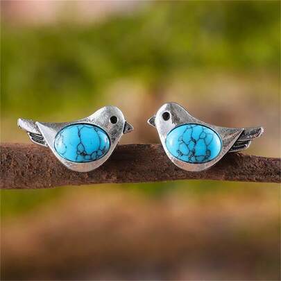 1 Pair Creative Tree Branch & Cute Bird Design Earrings, Vintage And Minimalist Style Fashion Earrings For Women, Perfect Party Gift