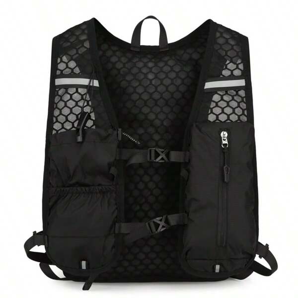 Lightweight Hydration Backpack Vest For Running, Unisex Reflective Design Hydration Pack With Adjustable Straps & Multiple Pockets, Foldable Breathable Ultra-Light Outdoor Backpack For Running, Hiking, Cycling, Marathon Gear, Ergonomic Backpack, High Quality Hydration Pack