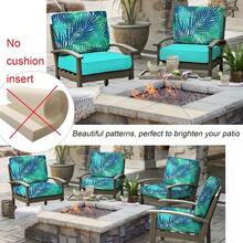 Local Delivery- Outdoor Cushion Slipcovers Waterproof 4 Pack Patio Chair Seat Cushion Covers With Zipper And Tie, 22 X 20 X 4 Inch, Replacement Cover Only - Tropical Leaf - View 6