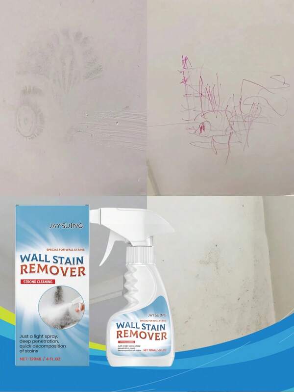 Removedor de manchas de parede, limpador de manchas de água e sujeira para banheiros e chuveiros, remove mofo, manchas e marcas de sapatos, para paredes brancas