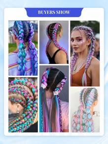 1pc 24 Inch 100g/Pcs Multicolor Synthesis Jumbo Braiding Hair Extensions Brown Pink Blonde Purple Blue Yellow Multi-Color Extension Hair Fashion Synthetic Hair Crochet Hair Extensions Useful And Deft High Temperature Hair For Women Daily Holidays Party And Music Festival Carnival New Year Gifts Cosplay Used YAKI Extension Hair