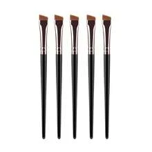 2/5/10pcs Blade Eyeliner Brush Ultra-Fine Flat Head Angled Eyebrow Brush Eyeliner Pen Brush Portable Makeup Tool Black & Gold - Multicolor - View 11