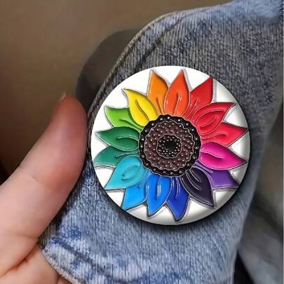 1pc Safety Pin Badge, 4.4cm/1.73inch Pattern, Button Badge, Brooch Badge, Suitable For Attaching On Clothing, Bags, Backpacks, Fun Gift For Family & Friends