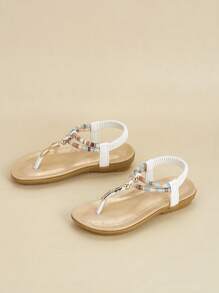 1 Pair Minimalist Fashion Comfortable Versatile Outdoor Beach Flat Sandals