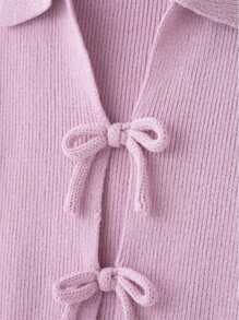 DEEKA Nouvelle arrivée printemps été Top tricoté femme chic décontracté minimaliste avec décoration de nœud