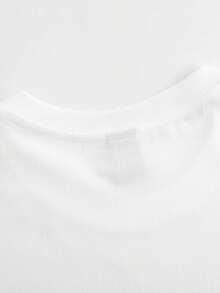 Fashionable Letter Print Women's Round Neck Pure TShirt With A Minimalist Design, Comfortable And Breathable, Suitable For Everyday Casual Wear, Showcasing A Natural Elegant Style, A MustHave For Summer Parties, Local Shipping, 2D Printing - White - View 8