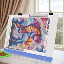 Elapoid 1 件用于钻石画的 LED 灯垫，超大艺术家描图灯箱复印台，超薄可调亮度手工艺品 DIY LED 描图灯垫，用于纹身绘画、流媒体、素描、动画、模板绘制、圣诞节万圣节礼物（尺寸：A2/A3/A4/A5；颜色：黑色/红色/蓝色/黄色） - 藍色 - 查看 11