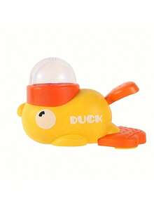 互动鸭形宠物喂食器玩具 - 橙色喙和脚设计耐用塑料拼图喂食器，无需电池，通过有趣的分配游戏吸引从小型到大型宠物，坚固的宠物玩具，宠物喂食站，俏皮的宠物设计，易握手柄