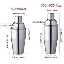 Set de 5/6/9 piezas de herramientas de bartender de acero inoxidable, que incluye coctelera de 550ML/750ML, vaso mezclador, medidor, pisador, set de bar para bartender, fiestas, herramientas de bar