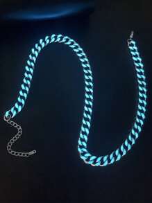 1pc Fashionable And Popular Men Luminous Men's Stainless Steel Charm Necklace Glow In The Dark Minimalist Decoration Hip-Hop Style Birth Year For Jewelry Gift And For A Stylish Look