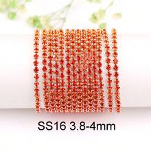 SS6-16, 2-4mm, 2 Yards/Pack, Crystal Rhinestone Chain, Champagne Gold Metal Base, Sewable & Glueable Cup Chain Decor, Sewing Glass Rhinestone Trim Ribbon, DIY Accessories, Suitable For Clothing, Crafts, Shoes, Bags, Mugs, Bottles, Cups, Phone Cases - Multicolor - View 22