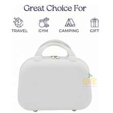 Maleta portátil, maleta pequeña, neceser multifuncional, neceser multiusos para cosméticos y cuidado de la piel, neceser de gran capacidad, equipaje portátil, caja de almacenamiento, organizador de artículos, maleta de viaje, mini maleta, neceser, bolso de mano, caja de almacenamiento, equipaje, neceser de viaje, resistente y duradero, tamaño pequeño, gran capacidad, con asa, buena calidad, adecuado para salir, viajar, acampar, viajes de negocios (blanco, gris, rosa, beige, verde, amarillo, morado, negro) - Blanco - Ver 4