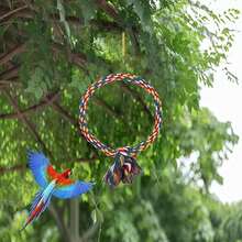 Brinquedo de balanço de corda para pássaros com 18 cm de diâmetro, multicolorido, para pendurar na gaiola, resistente a mordidas, adequado para calopsitas, periquitos e conures. - Multicolorido - Ver 7