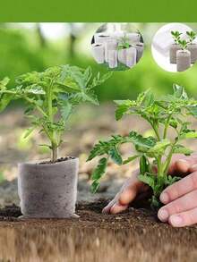 100/200 Pcs Nursery Non-Woven Fabric Planting Bags For Seedling & Flower Growing - Multicolor - View 3