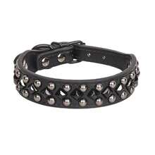 Adjustable Leather Spiked Pet Collar, Punk Style, Anti-Bite Necklace For Medium And Large Pets - Multicolor - View 14
