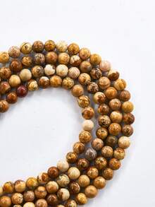 1 串非洲绿松石宝石珠，天然石圆形散珠，适合 DIY 珠宝制作手链项链，6 毫米 8 毫米尺寸 - 彩色 - 查看 3