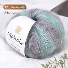 渐变彩虹色马海毛纱线，条纹渐变彩色纱线，适合 DIY 手工，适用于编织时尚镂空毛衣、围巾、帽子和女士披肩