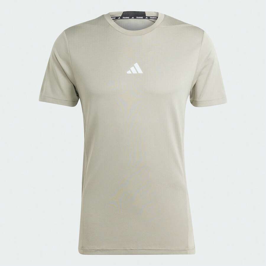 Adidas Áo thun nam thể thao mùa hè mỏng nhẹ, tay ngắn, cổ tròn, ôm dáng, tập luyện fitness IS3738 - Đá cuội màu xám bạc - Xem 1