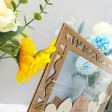 1pc Wooden Heart-Shaped Wedding Guest Book With Stand, 20pcs Heart Shapes - Fun Instant Photo Booth Sign Suitable For Wedding, Birthday, Anniversary And Special Events - Please Sign In Our Guestbook Mr & Mrs Table Decoration