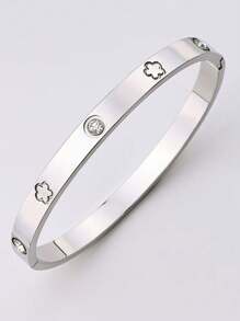 Brazalete personalizado de acero inoxidable estilo retro, adecuado para que las mujeres lo usen en todas las temporadas