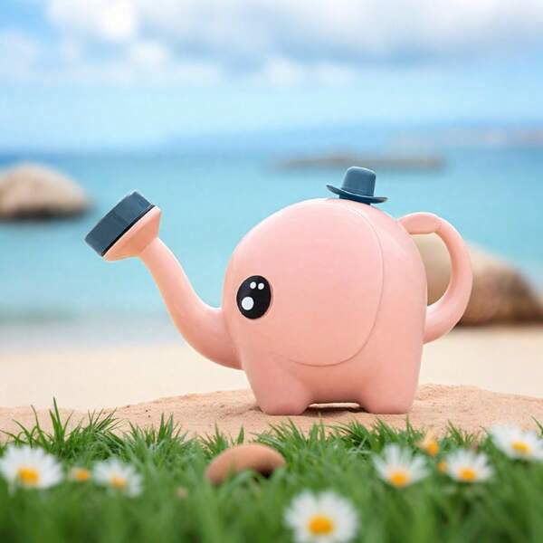 1pc Cartoon Elephant Watering Can, Pink Adorable Design, Home Garden Watering Pot, Balcony Plant Watering Tool, Desk Decor Accessory, Creative Watering Small Tool