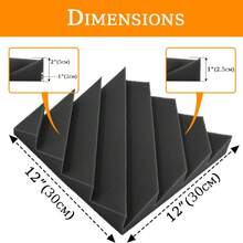 TOUO吸音泡沫，6-48片装，12英寸×12英寸×2英寸/1英寸，吸音板，适用于录音室、鼓房、办公室 - 8种颜色可选，高密度降噪隔音墙砖 - 彩色 - 查看 4