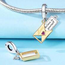 1 Stück silberplattierter Charm Liebeselement Ahornblatt Herz Anhänger Charm für Original Armband Halskette DIY Schmuckherstellung, passend als Geschenk für Frauen zum Geburtstag