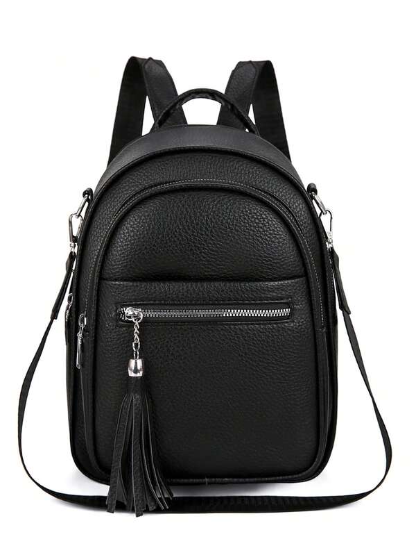 New Fashion High-Capacity High-End Korean Style Casual Minimalist Lightweight Versatile Solid Color Retro Adjustable Detachable Tassel Decor Women Shoulder Bag/Crossbody Bag/Backpack, Suitable For Travel, Shopping, Dating, Gifts For Women, Suitable For Teenagers, Female College Students, Beginners, And White-Collar Workers, Very Suitable For Office, School, Work, Business, Commuting, Outdoor, Travel, Outing