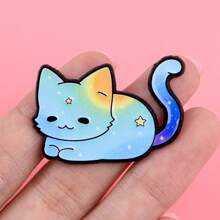 Süße Katze Emaille Anstecknadel Anstecker Abzeichen an Rucksack Damen Brosche Kleidung Geschenk Schmuck Mode Accessoires