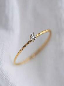 1PC Sparkling Premium Sense, Small Luxury, Mini Diamond Gold Ring, Diamond Ring, Women's Sky Star Ring, Temperament Jewelry
