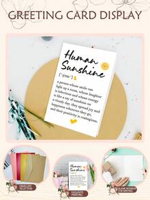 1PC Cute Thank You Card For Women Appreciation Card For Teacher Friends Coworkers Doctor Nurse Inspirational Quotes Gift For Mom Aunt Sister Daughter Human Sunshine - Multicolor - View 2