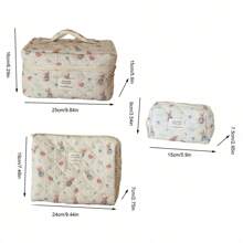 Borsa per il trucco con stampa di coniglio blu a forma di cuore, in tessuto morbido con cerniera, dolce e carino, borsa da toilette per uso domestico, da viaggio e quotidiano per le donne, elementi essenziali da viaggio, vacanza estiva, ritorno a scuola, borsa per la scuola, borsa da viaggio per le donne, borsa da viaggio per il trucco