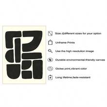 1 szt./zestaw Minimalistyczne beżowo-czarne geometryczne wydruki ścienne na płótnie, elegancka dekoracja ścienna do domu, sypialni, kuchni, salonu, hotelu, kawiarni, biura, dekoracja w stylu średniowiecznym, idealna dekoracja pokoju, świetny prezent, rama nie jest dołączona - Wielokolorowe - Zobacz 9