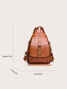 Large Capacity Women's Fashionable Backpack - Brown - View 2