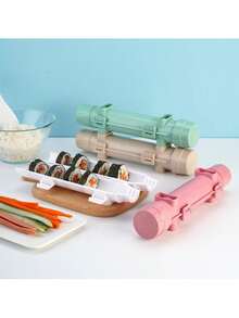 寿司滚筒发射器寿司制作滚筒，饭滚筒，寿司卷模具塑料，寿司模具压枪，放米饭，蔬菜和肉类自制DIY寿司制作工具厨房用具，易于制作寿司，非常适合初学者和儿童在家制作自己的寿司卷。 - 彩色 - 查看 7