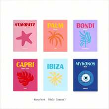 Bộ 6 tấm Poster Du Lịch Minh Họa Chủ Nghĩa Tối Giản Ibiza Mykonos Capri Quốc Gia Biểu Tượng Thời Trang Nghệ Thuật Tranh In Canvas Tranh Treo Tường Cho Phòng Khách Phòng Ngủ Văn Phòng Trang Trí Nhà Cửa - Màu be - Xem 14