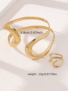 1 Set Minimalist Open Design Women Bracelet Set, European And American Style