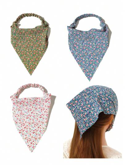 3 قطع مجموعة وشاح مزهريات مبعثرة وقبعة وإكسسوارات شعر للمرأة، للارتداء اليومي، شريطة الرأس