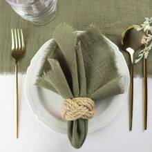 30pcs/Pack Small Size Fringed Multi-Colored Solid Color Napkins 32*32cm/12.6*12.6inch Gauze Cloth, Ideal For Wedding, Party, Home Table Decoration, Holiday Props, Daily Kitchen Use, Restaurant, Cafe, Food Photography Coasters